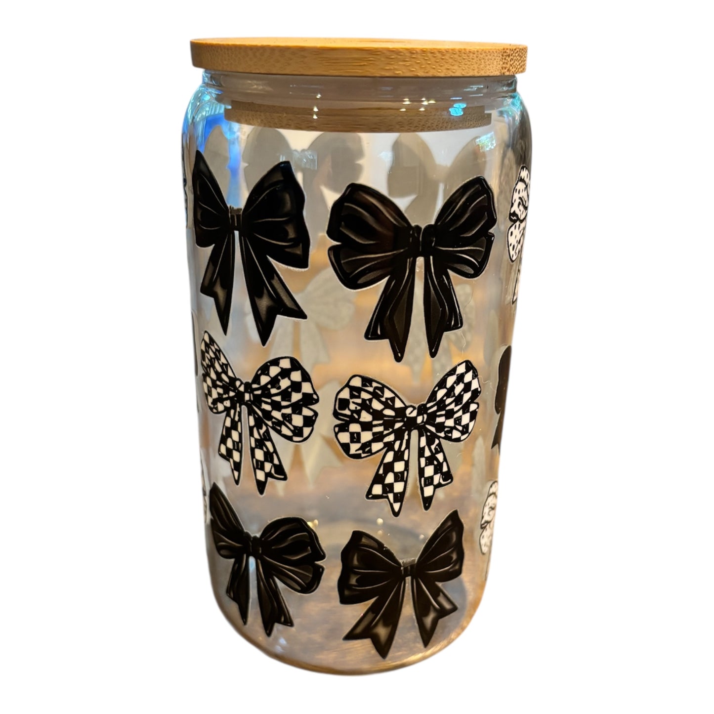 Black Bows Glass Cup