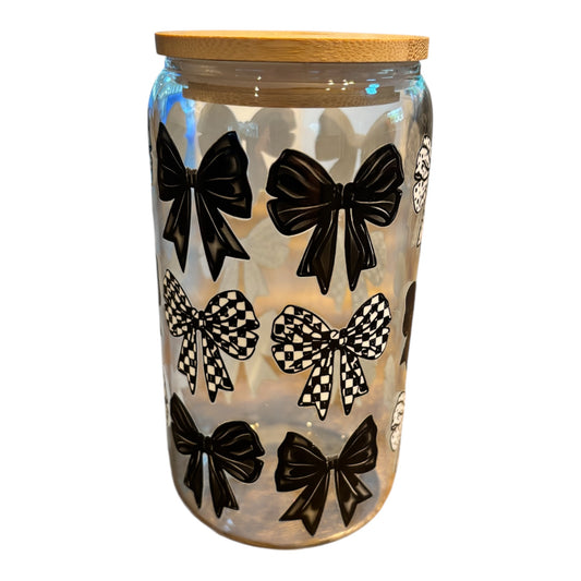 Black Bows Glass Cup