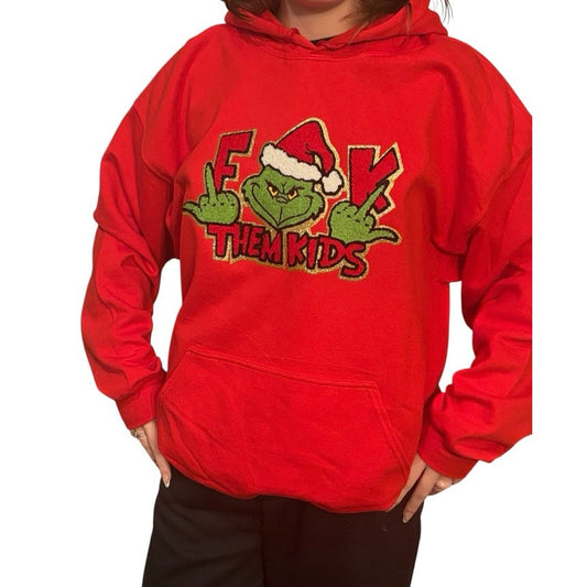 ๐ โF Them Kidsโ Grinch Patch Hoodie โ Funny Lightweight Christmas Hoodie for Adults Whoโve Had Enough ๐
๐ค
