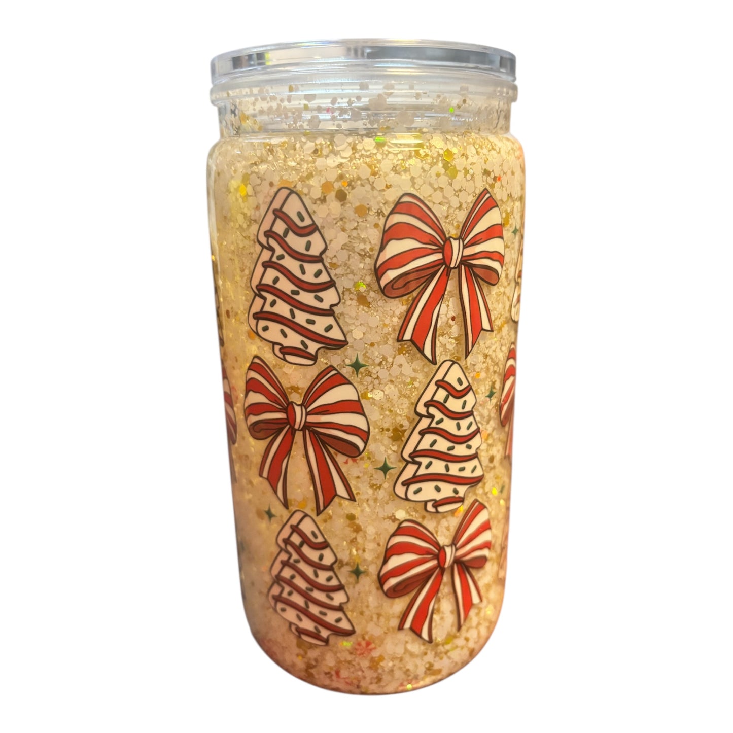 Bows & Trees 16oz Snowglobe Cup